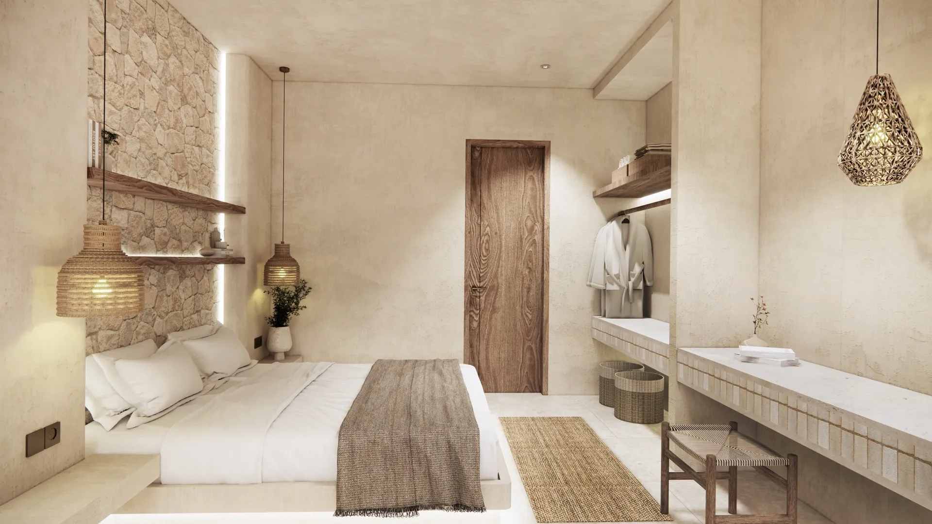 Single villa bedroom
